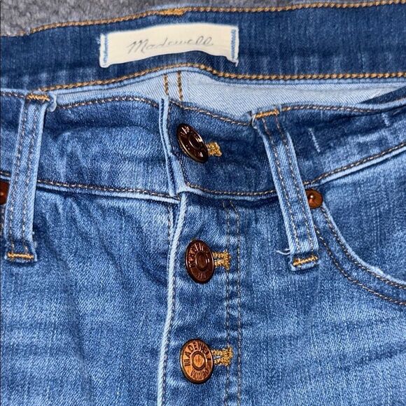 Madewellโ Cali Demi Boot High Rise Jeans Size 26 Frayed Hem Distressed Blue - Picture 2 of 8